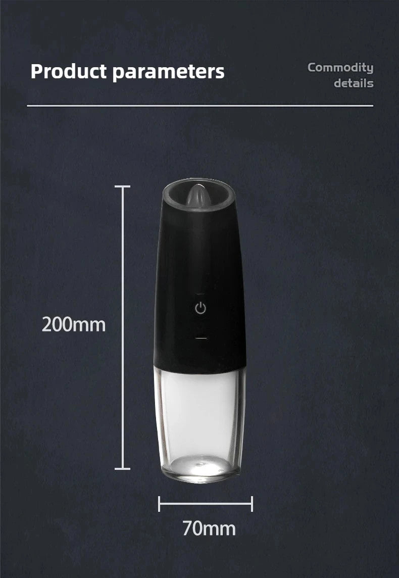 USB Rechargeable Electric Salt and Pepper Grinder Adjustable Coarseness Large Capacity Auto Spices Grinders Kitchen Cooking Tool