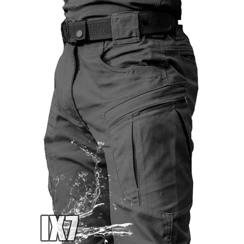 Men’s Waterproof Cargo Pants Multi-Pocket Training Trousers