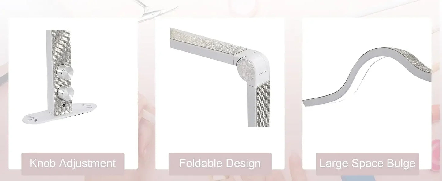 48W Half Moon LED Nail Lamp – Foldable Beauty Desk Light