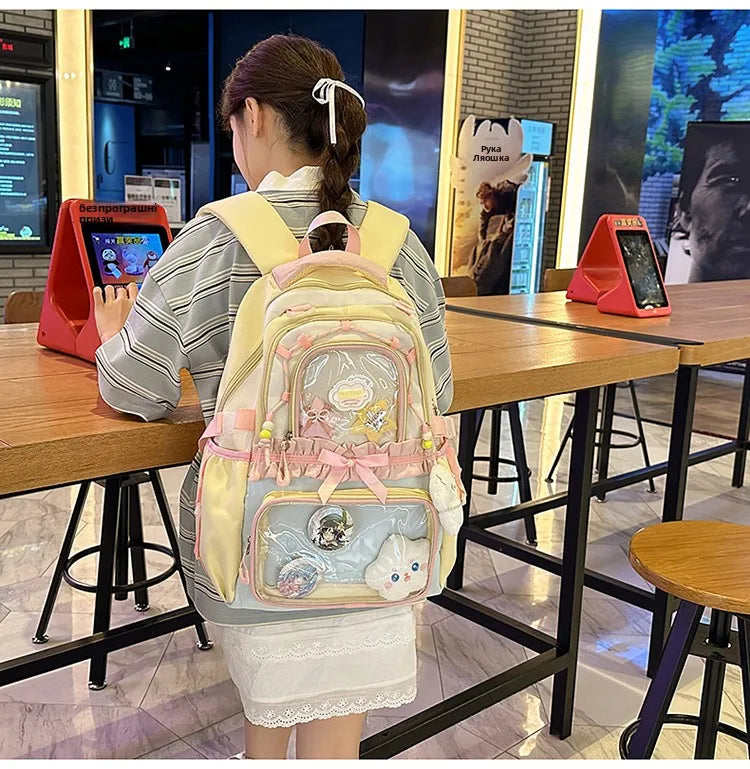 Large Capaci Children's School Bag Set for Girls Primary And Middle School Double oulder Bapa Sweet College Sle