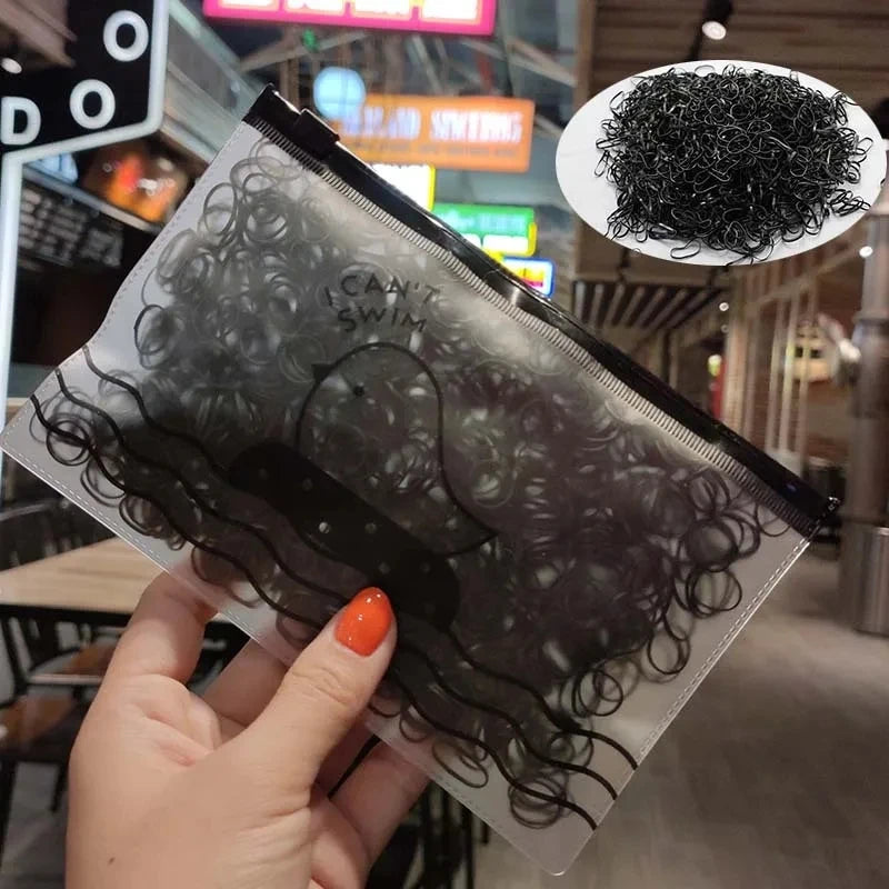 Black Elastic Hair Bands – High-Elastic Ponytail Rings