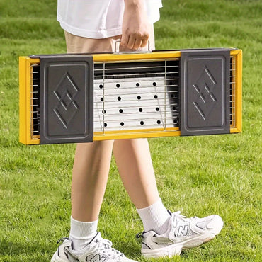 Foldable Camping BBQ Grill with Side Table