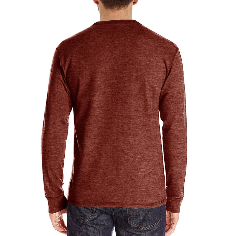 Men’s Casual Long Sleeve Elastic T-Shirt