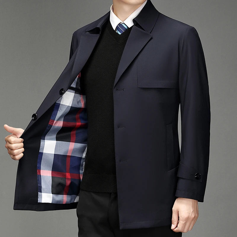Trench Coat – Business Casual Single Breasted Jacket