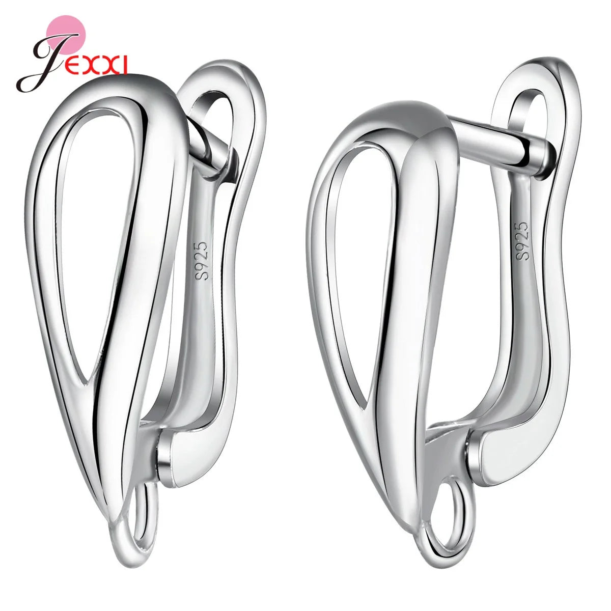 Trendy 925 Sterling Silver Earring Hooks For DIY Jewelry Makings Cubic Zirconia Earring Clasps Accessories