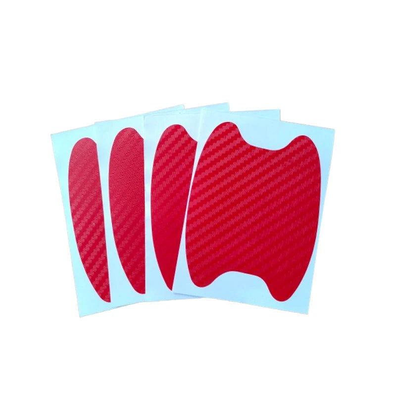 4Pcs Car Door Handle Protective Film Carbon Fiber Stickers