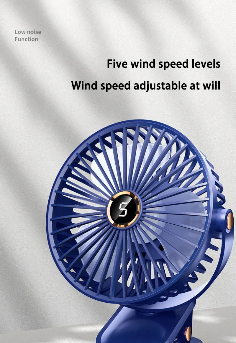 Xiaomi Youpin Clip-on Fan 5 Speed Quiet Rechargeable Desktop Portable Air Circulator Wireless Fan With LED Light Camping Home