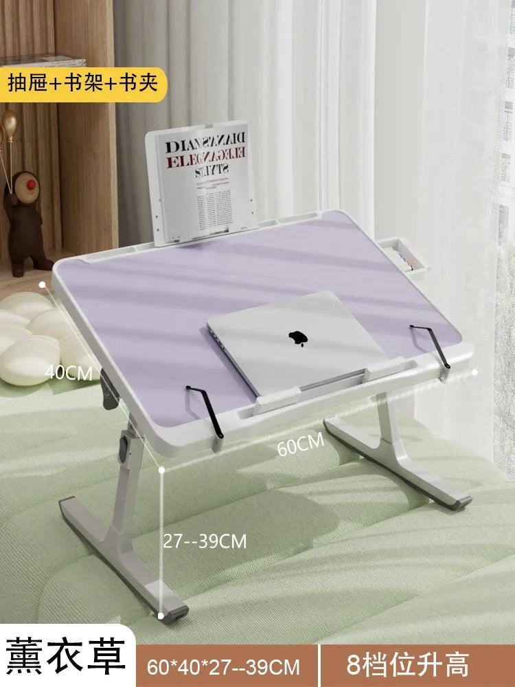 Modern Wooden Office Desk with Keyboard Shelf & Wheels