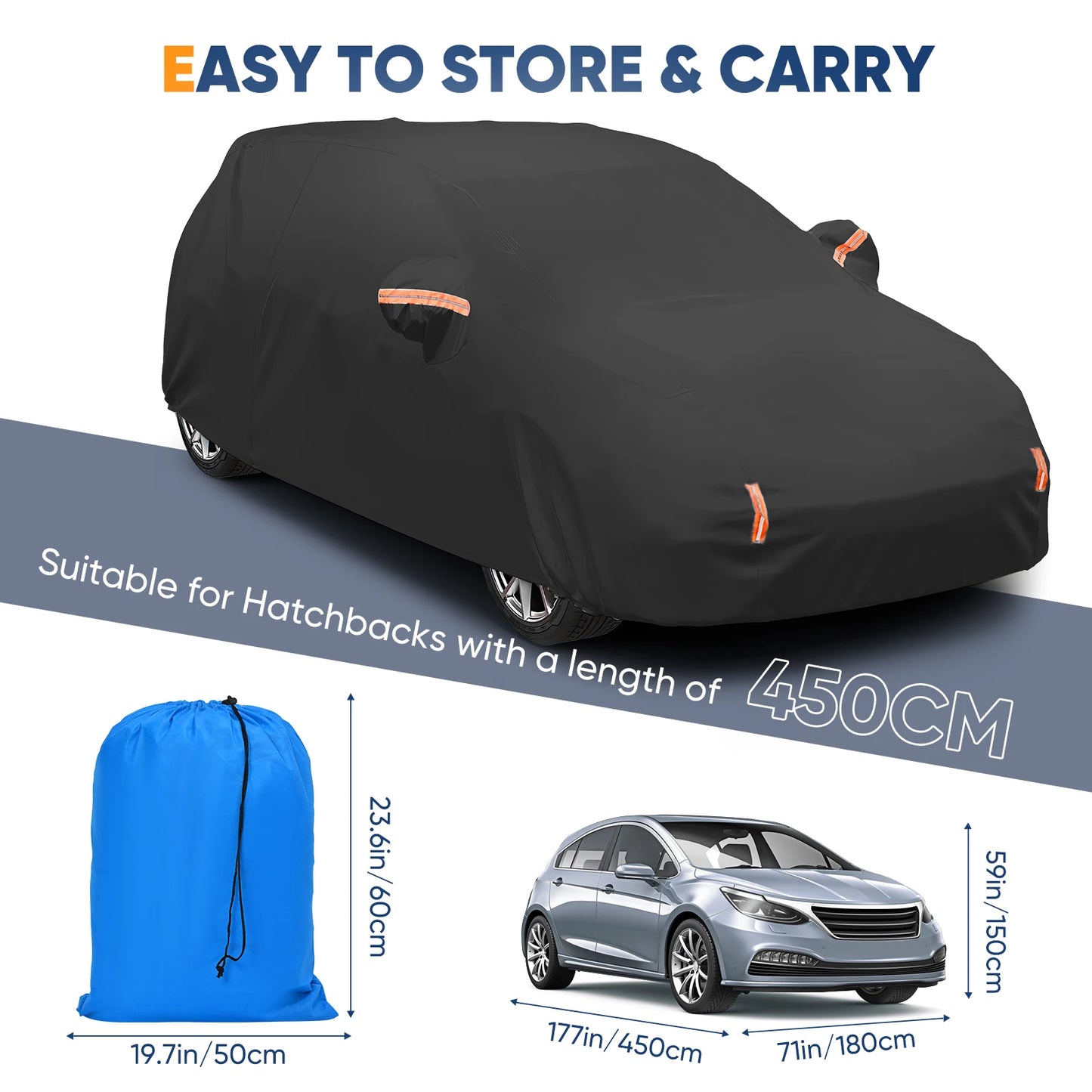 Universal Black Car Cover Dust & Sun Protection