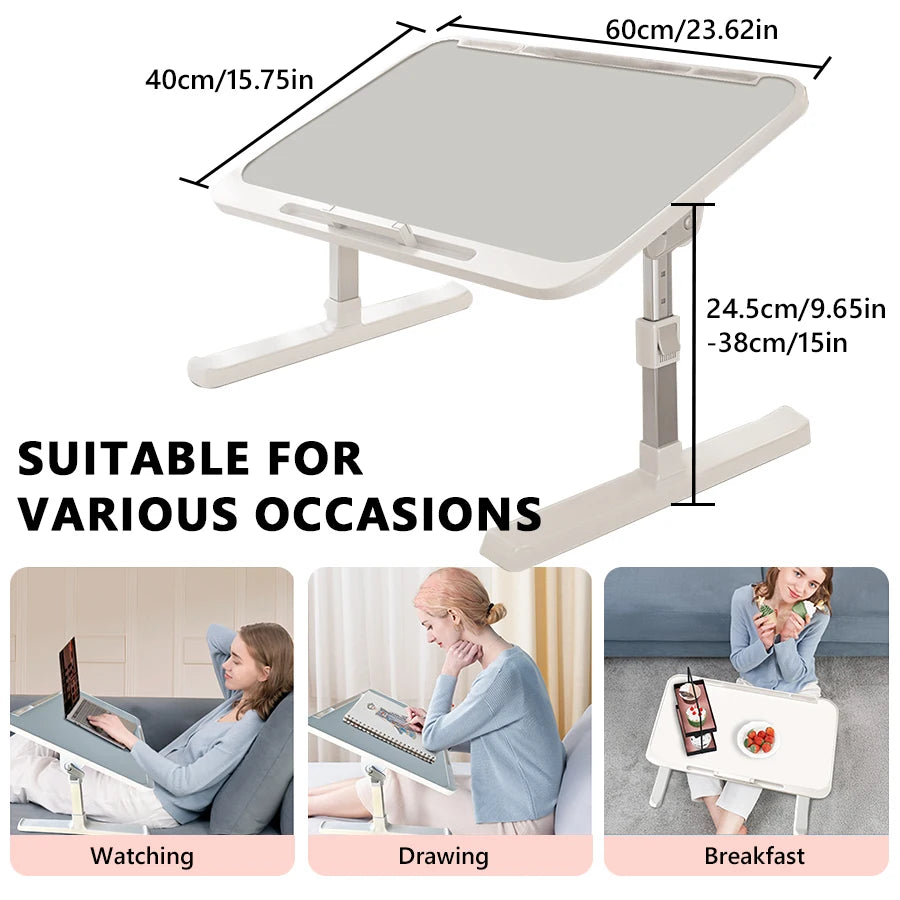 Adjustable Folding Laptop Desk – Bed & Floor Use