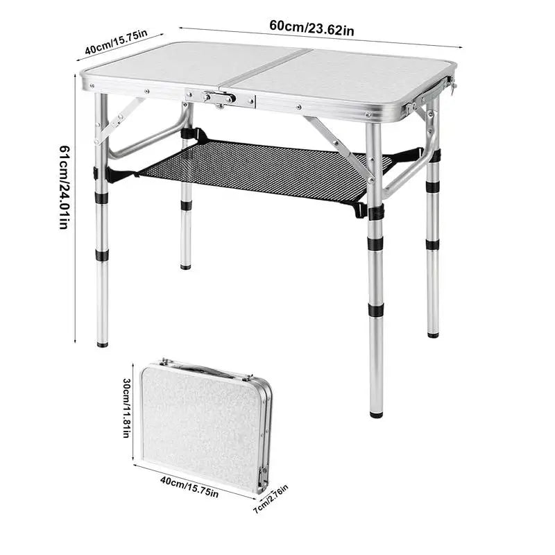 Aluminum Camping Table 3 Height Adjustable Portable