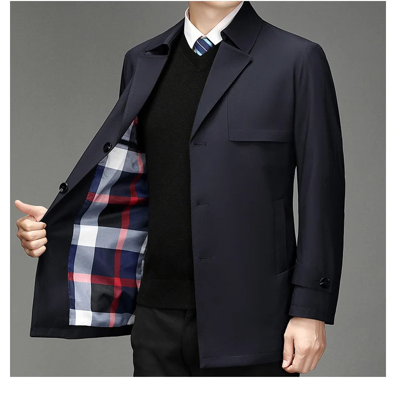 Trench Coat – Business Casual Single Breasted Jacket
