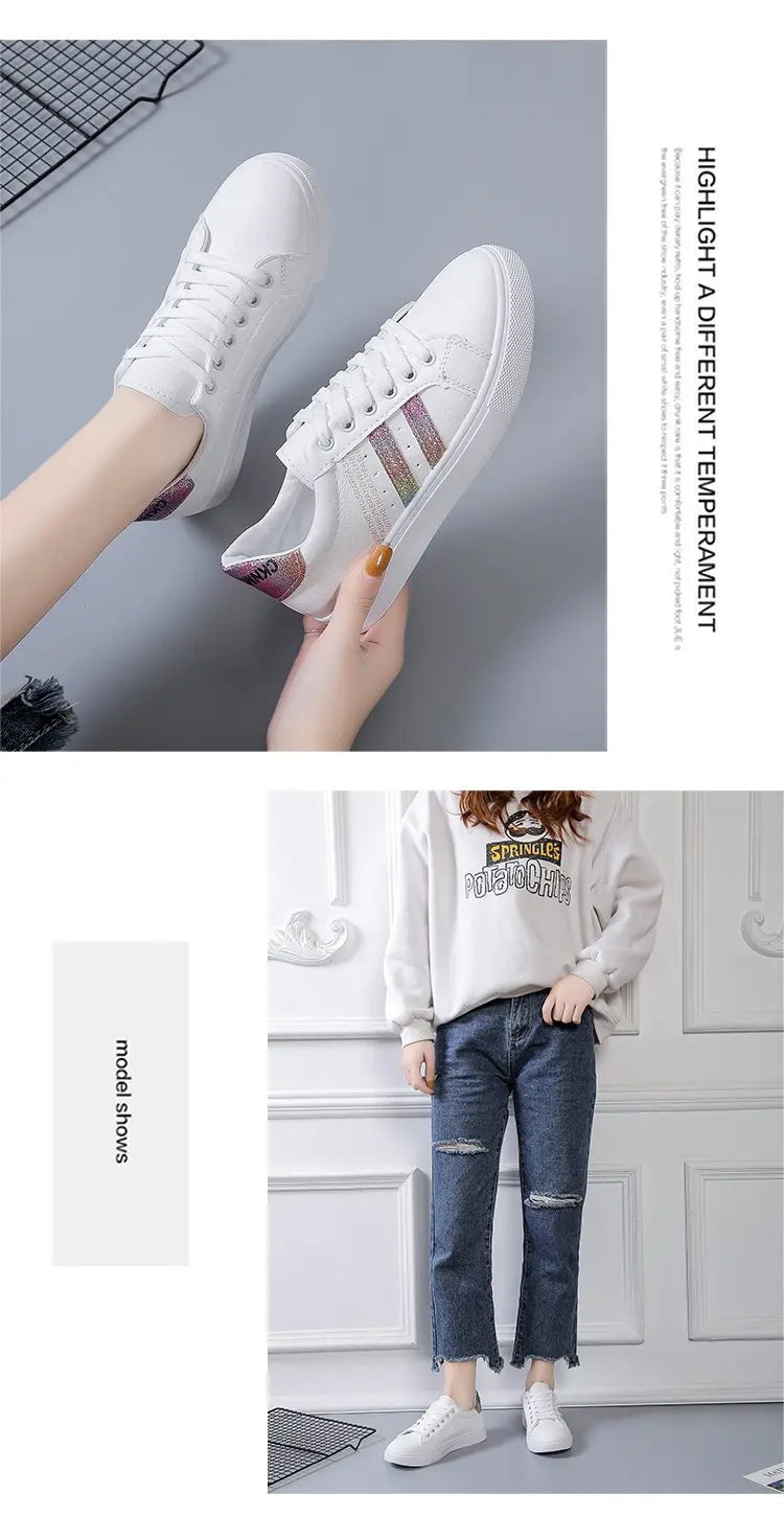 Women Sneakers Autumn New Casual Walking Shoes Woman Flat Lace Up High Quality Sneakers Fashion Flat-bottomed Casual Shoes