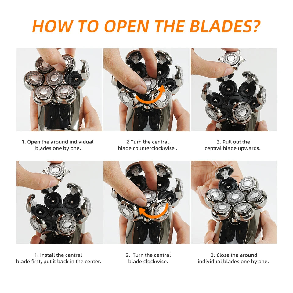 7D Electric Head Shaver for Bald Men