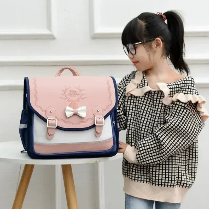 School Bags Girls Orthopedic Backpack Cute Waterproof SchoolBag for Teenage Flip Book Bag Student Grade 1-3 Mochilas Infantil