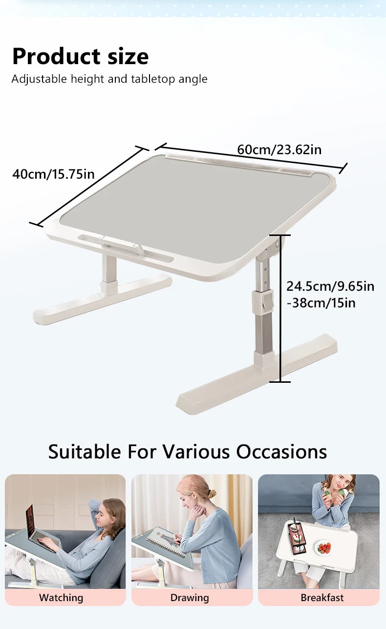 Adjustable Folding Laptop Desk – Bed & Floor Use