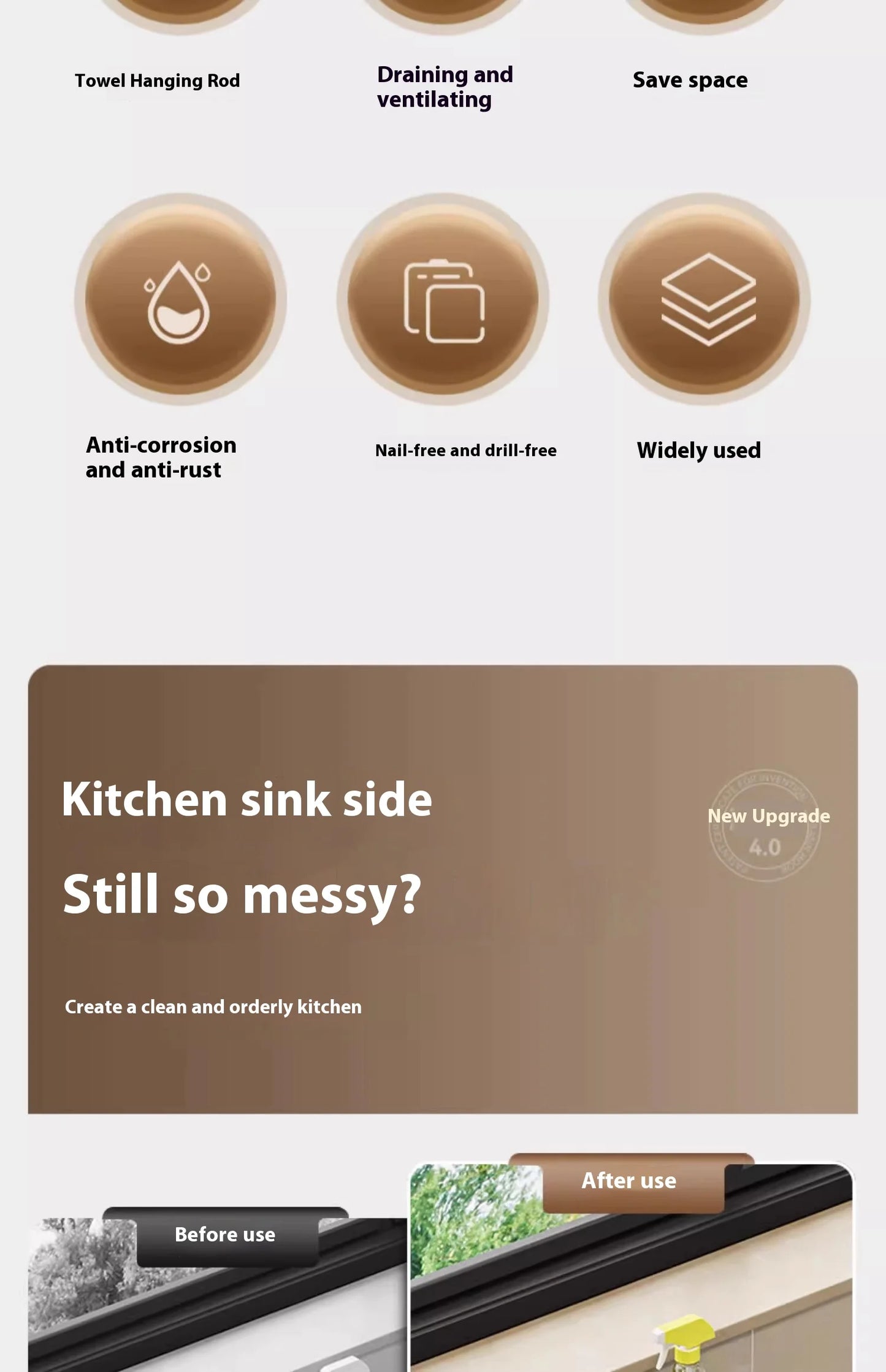 Kitchen Sink Rack Organizer – Storage Shelf Solution