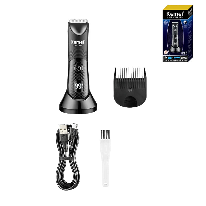 Waterproof Male Body Hair Trimmer with Ceramic Blade