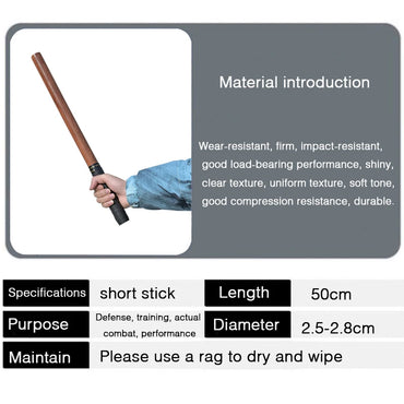 Wushu Stick Self-defense Solid Wood Stick 50cm Philippine Short Stick Emergency Short Stick Escape Tool High-quality Wood