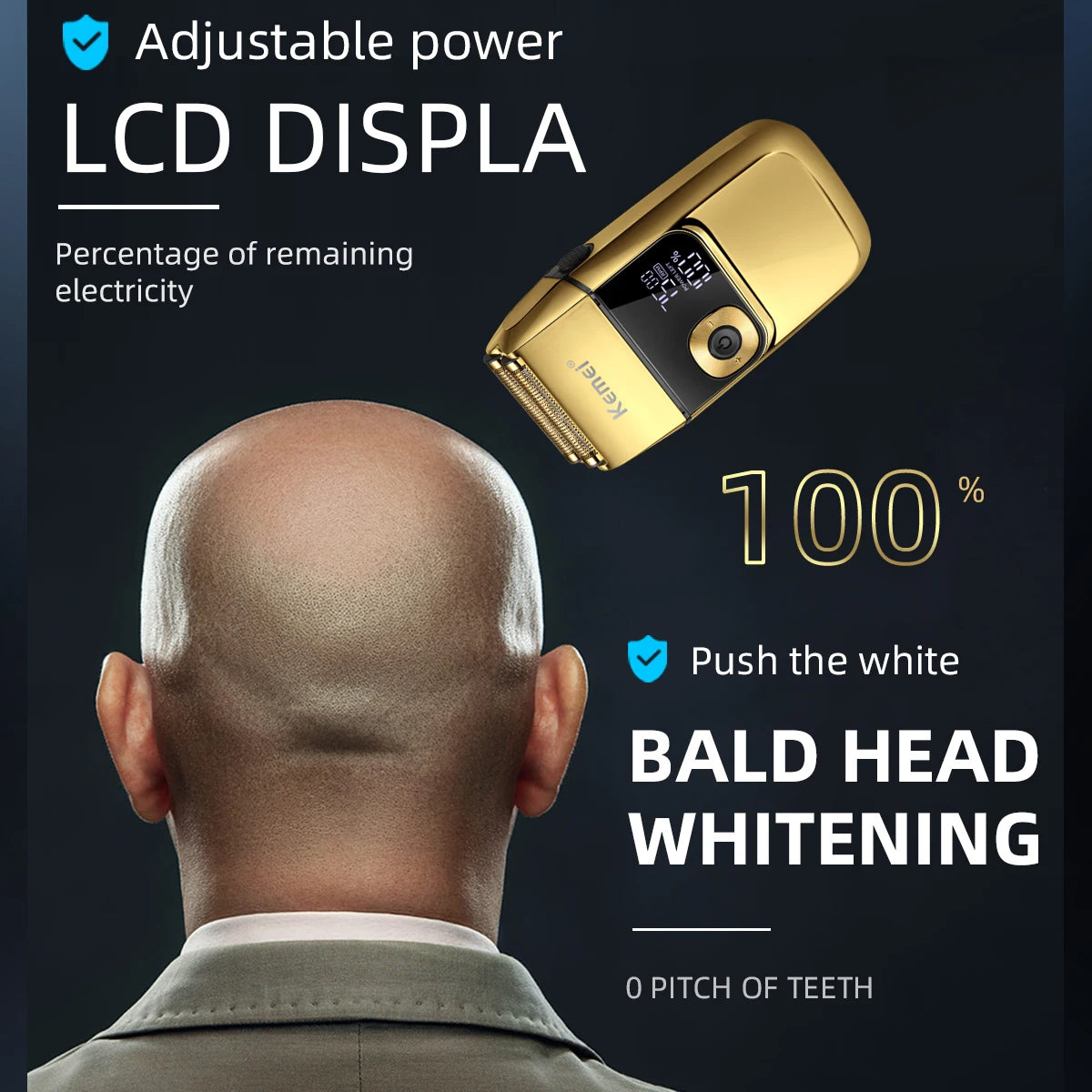 2-in-1 Electric Shaver & Hair Trimmer for Men KM-2028