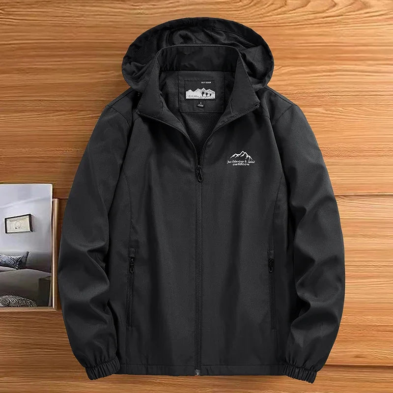 Men’s Hooded Windbreaker Jacket – Autumn Winter Casual Coat
