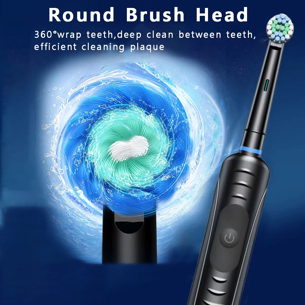 Rechargeable Rotary Electric Toothbrush – 8 Brush Heads