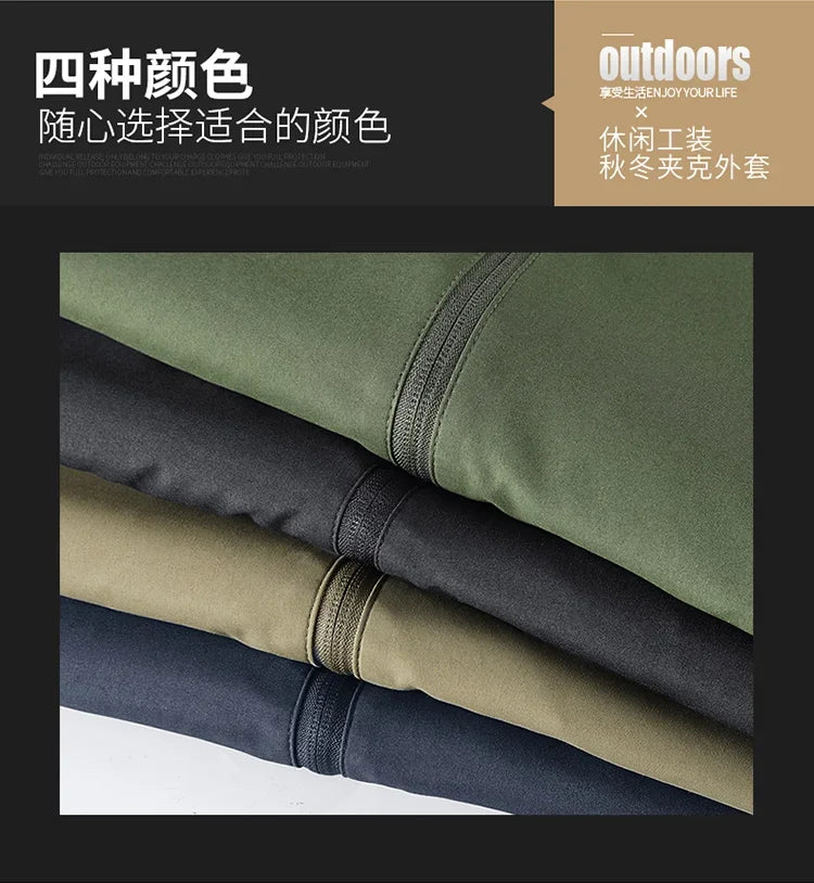 Men’s Hooded Windbreaker Jacket – Autumn Winter Casual Coat