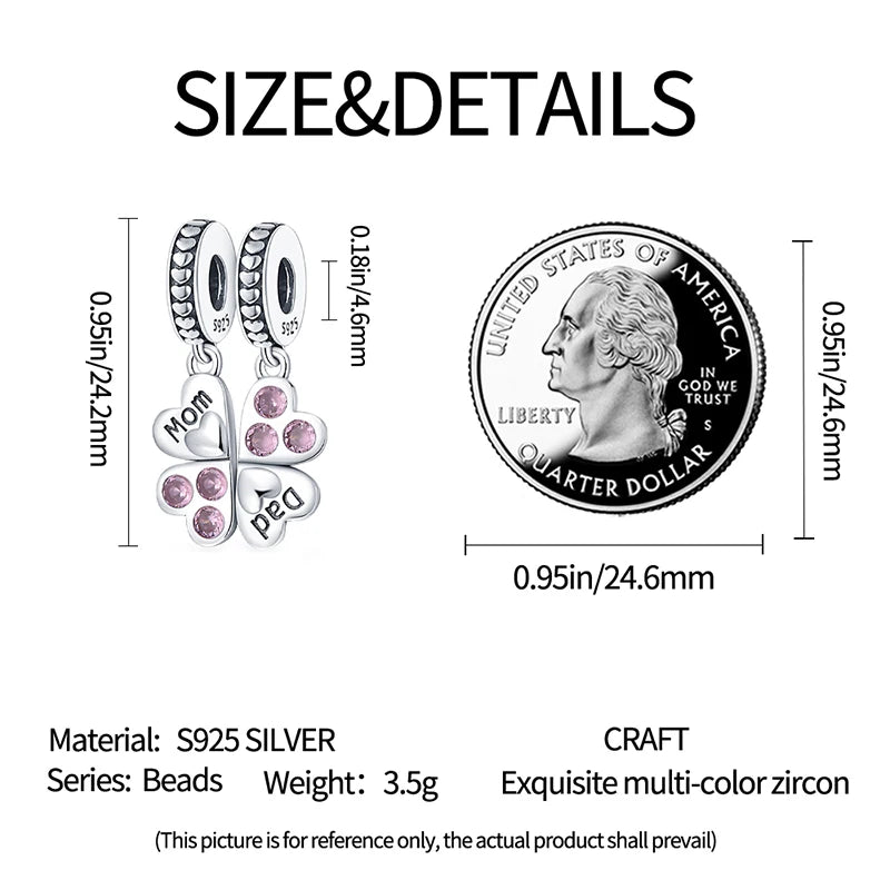 925 Sterling Silver Colorful Koi Pendant Beads Lucky Charm for DIY Bracelets