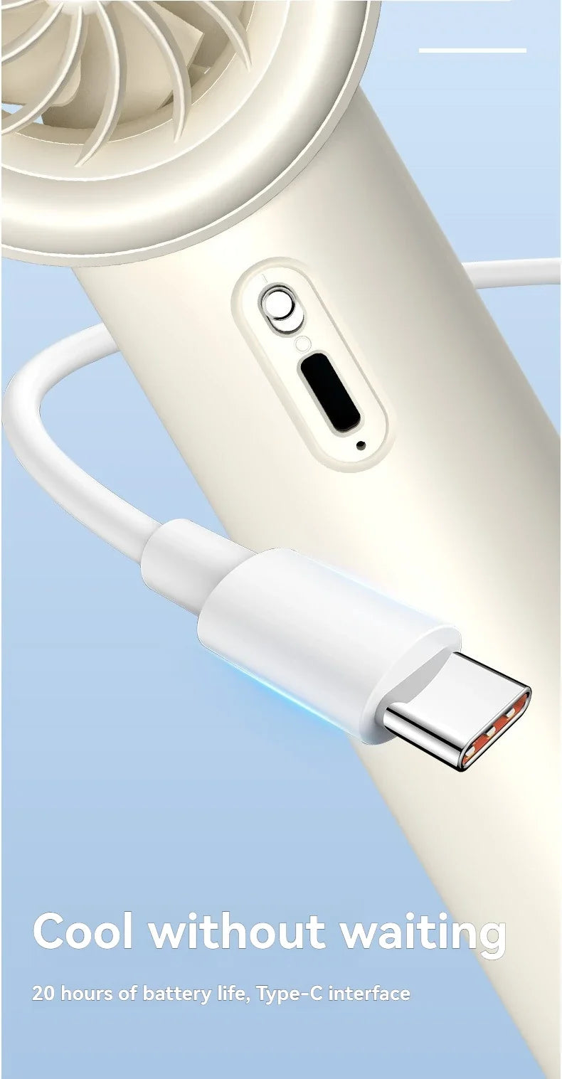 Xiaomi MIJIA Handheld High-speed Fan USB Charge Mini Portable 100 Speed Turbo Violent Small Outdoor Powerful Fan 3000mAh Battery