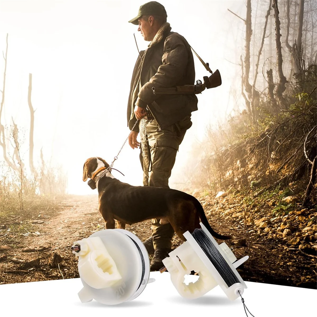 2 Pcs 85ft Trip Wire Reel for 12 Gauge Perimeter Alarms