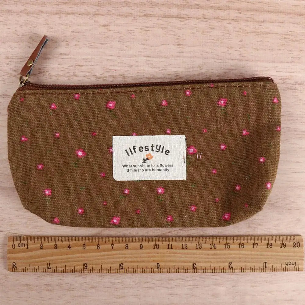 School Supplies Kawaii Fabric Student Makeup Bag Cosmetic Bag Pencil Bag Zipper Pouch Pencil Case Pen Bags