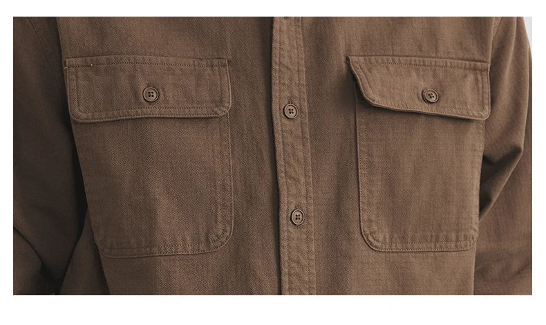 Men’s Cotton Work Shirt Jacket – Autumn Outdoor Safari Style