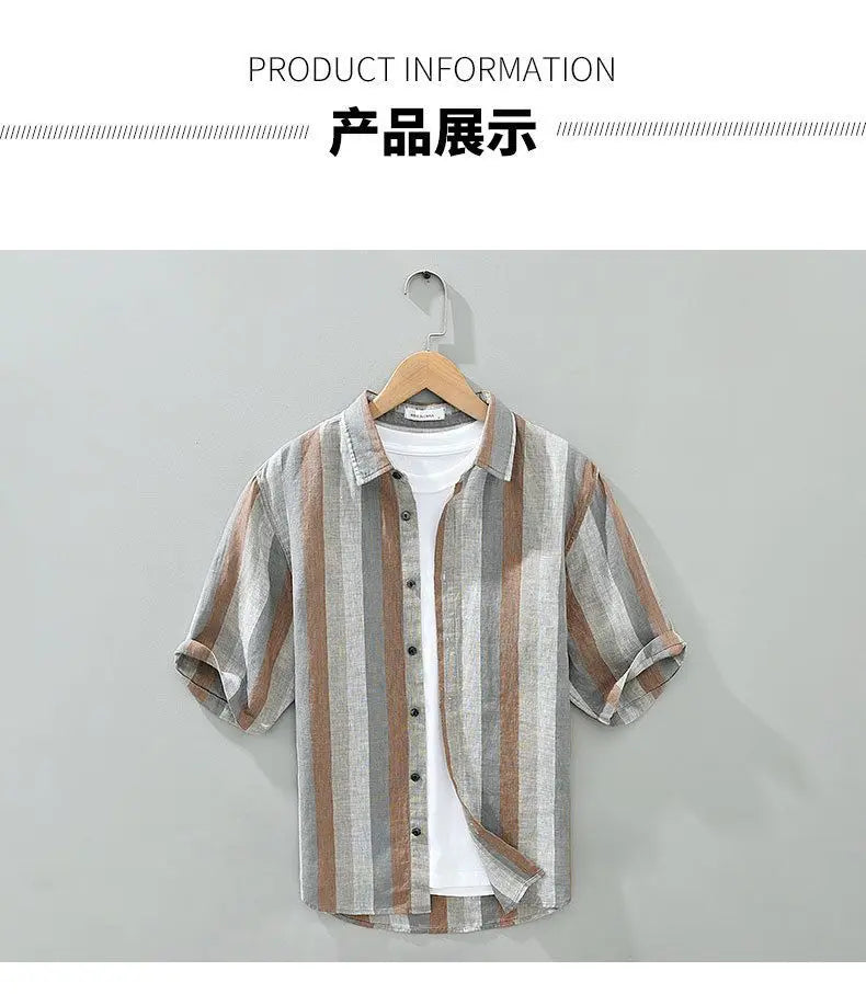 Men’s Elegant Striped Long Sleeve Shirt