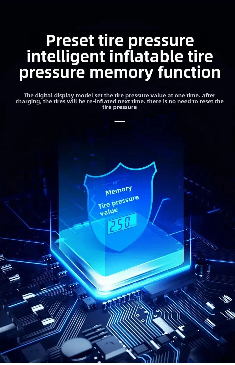 Portable Mini Car Inflatable Pump Digital Display