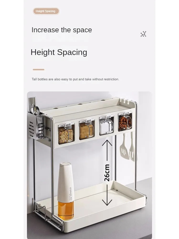 Multi-Functional Kitchen Seasoning & Storage Rack