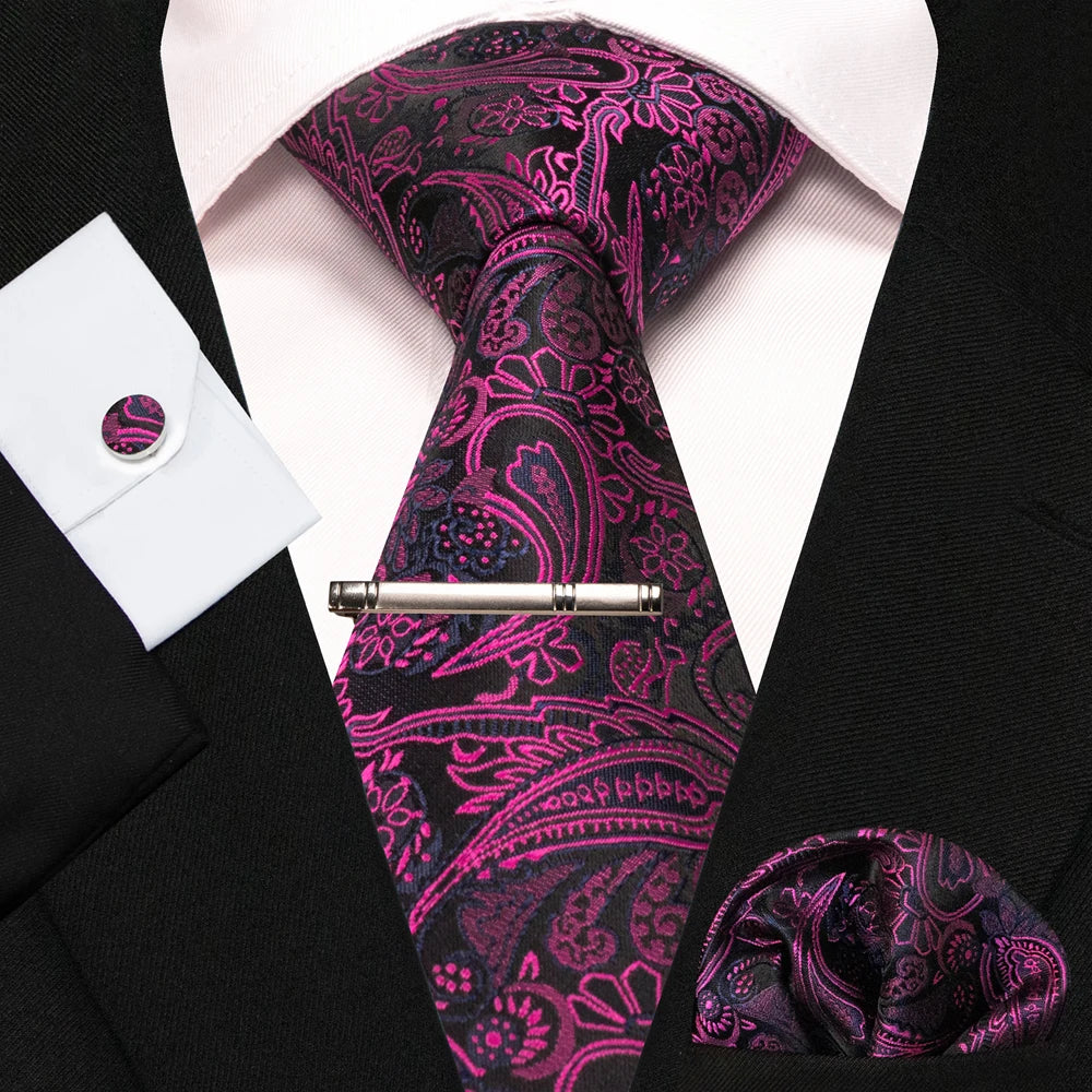 8cm Silk Men’s Tie Set with Pocket Square