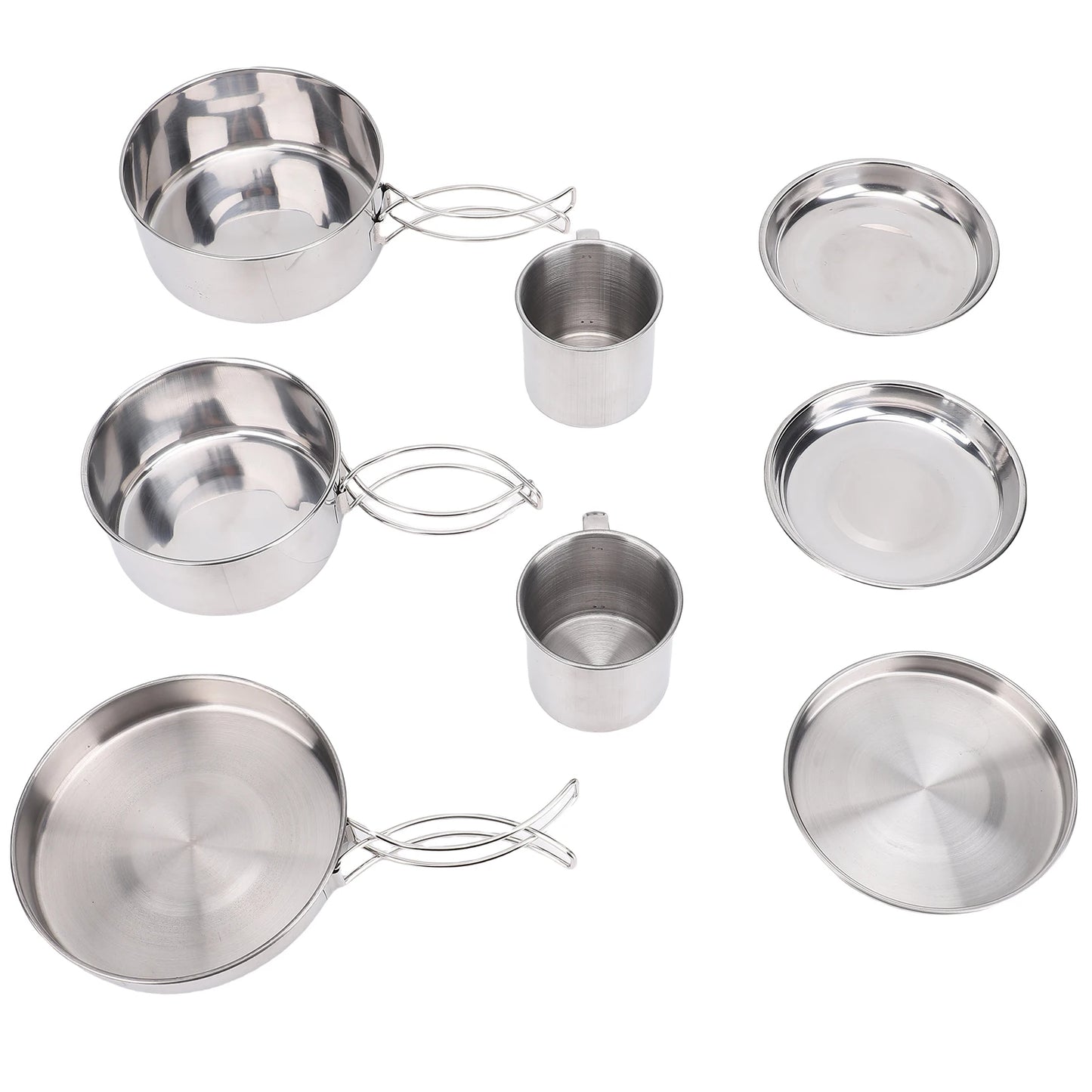 Camping Cookware Set 4–5 Person Stainless Steel Set