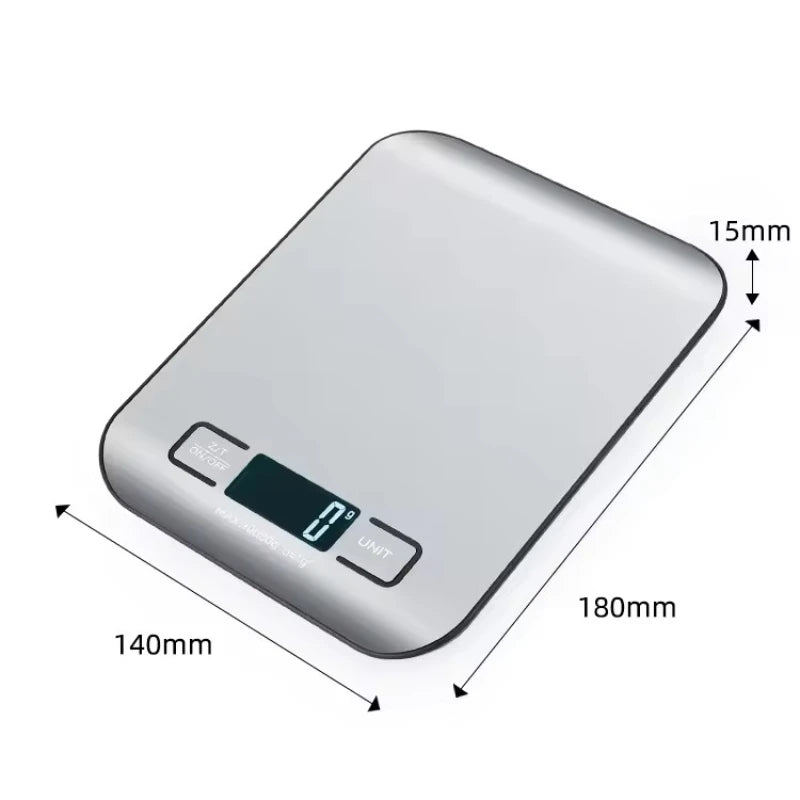 Digital Kitchen Scale 5kg/1g – LED Stainless Steel Panel