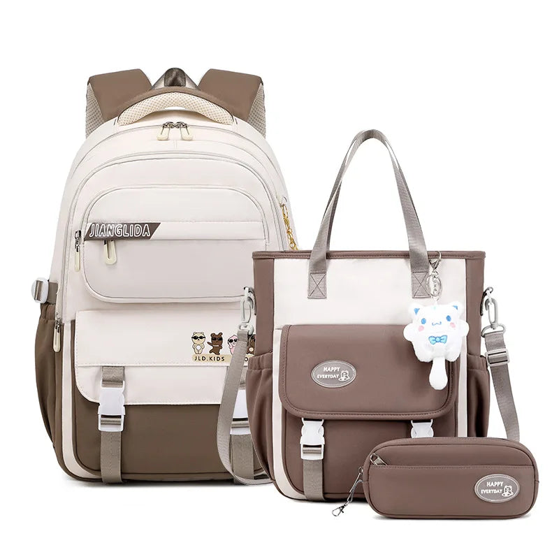 Children School bags set Girls Primary Backpack Kids school backpcak 3 pcs princess schoolbags kids mochilas escolar infantil