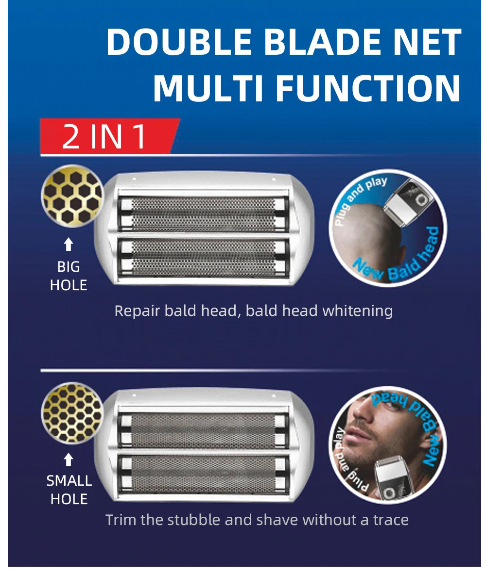 2-in-1 Electric Shaver & Hair Trimmer for Men KM-2028