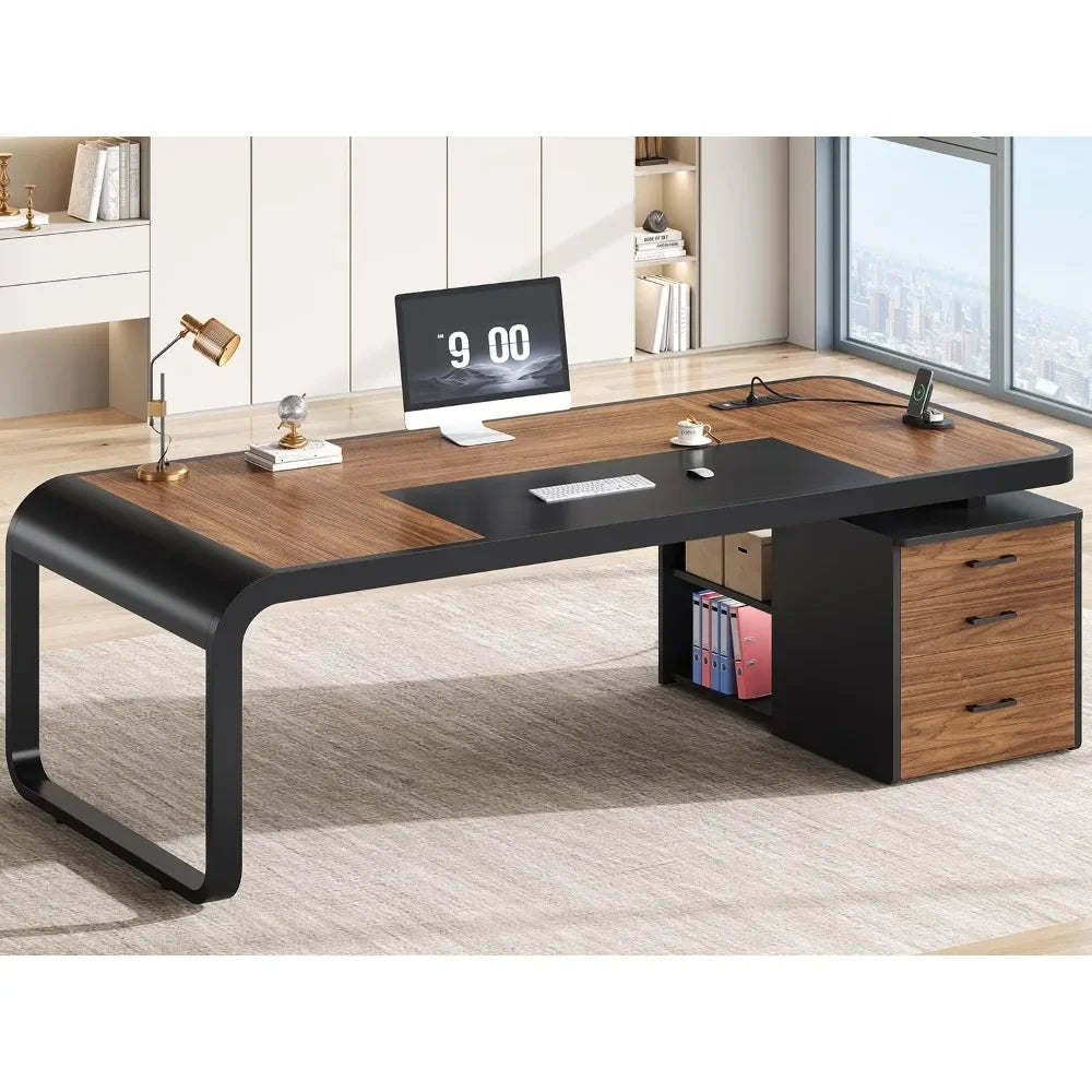 70.9" Executive Office Desk with Storage