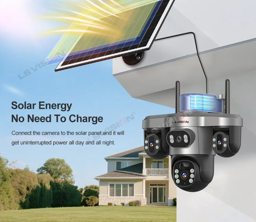 LS VISION V380 Pro 4G Solar PTZ Security Camera 15MP