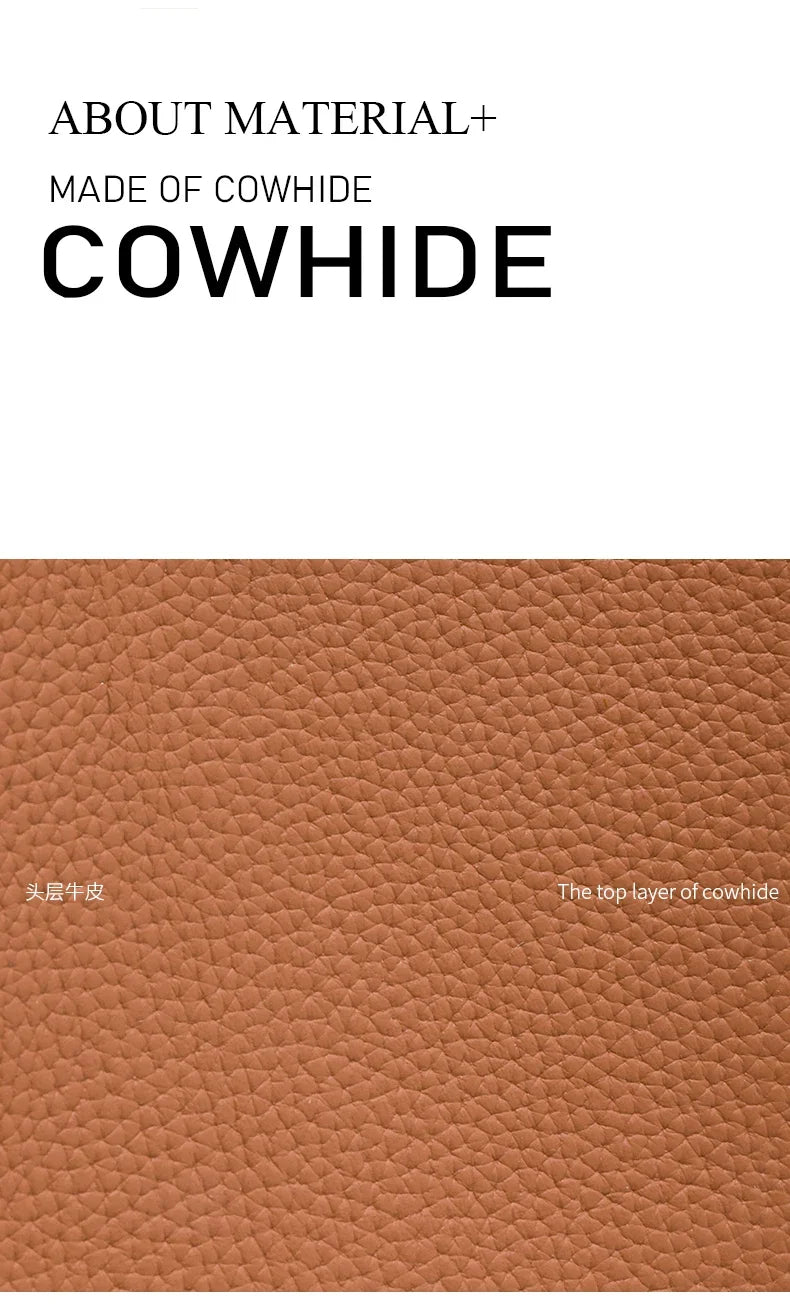 Women's Natural Cow Real Leather Shoulder Bag Ladies Retro Fashion Luxury Crossbody Bag Female Cowhide Commuter Handbag for Lady