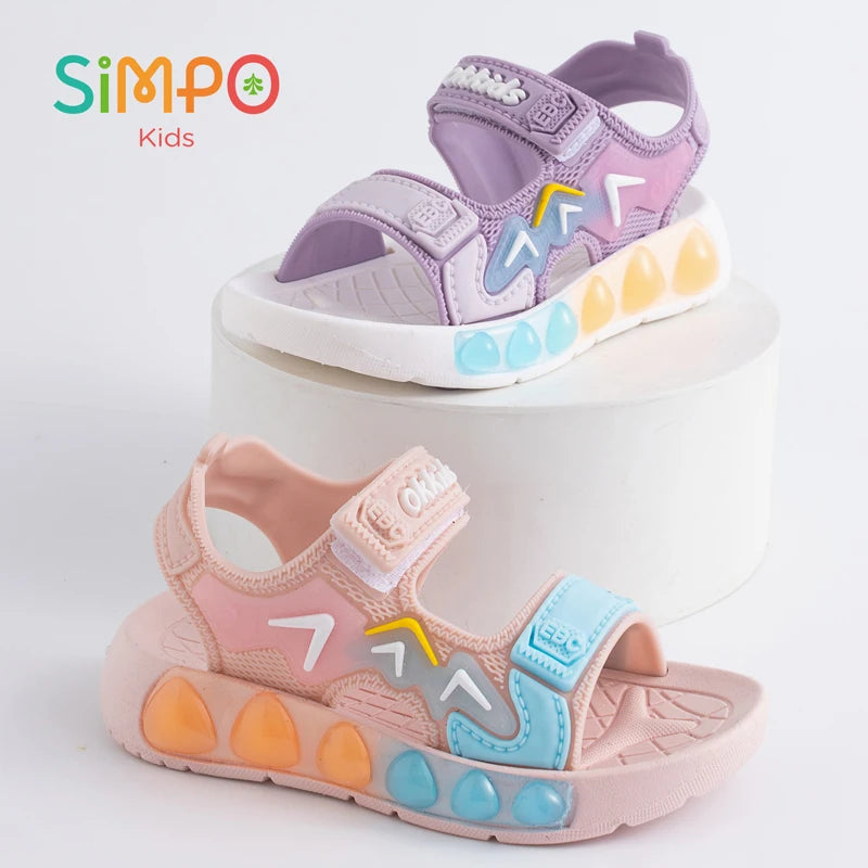 Sport Sandals For Children Breathable Wear-resistant Soft Shoes With Adjustable Velcro Boys & Girls Outdoor Footwear Summer