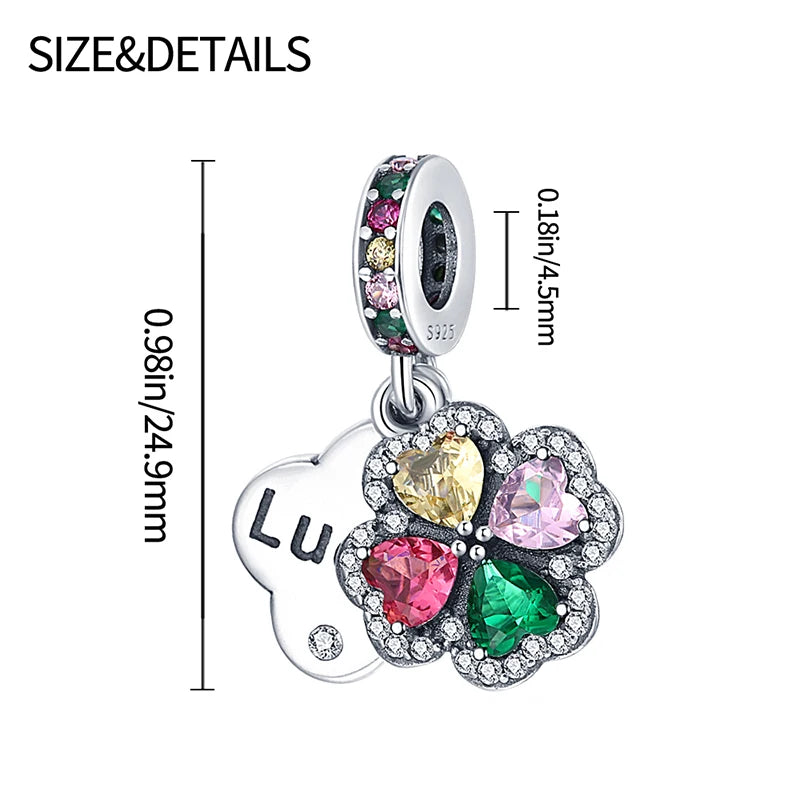 925 Sterling Silver Colorful Koi Pendant Beads Lucky Charm for DIY Bracelets