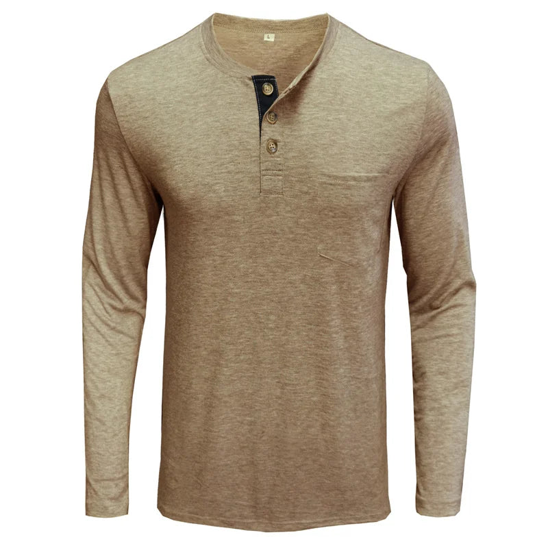 Men’s Casual Long Sleeve Elastic T-Shirt