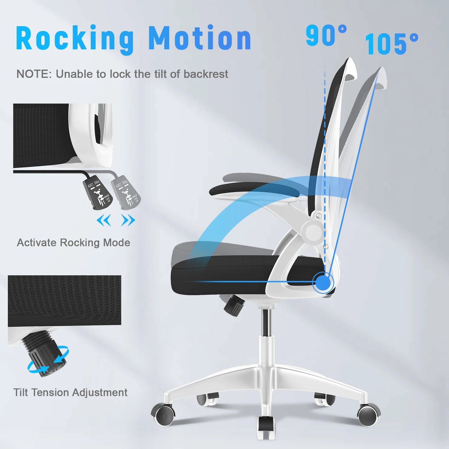 Ergonomic Mesh Office Chair – Lumbar Support & Flip Armrests