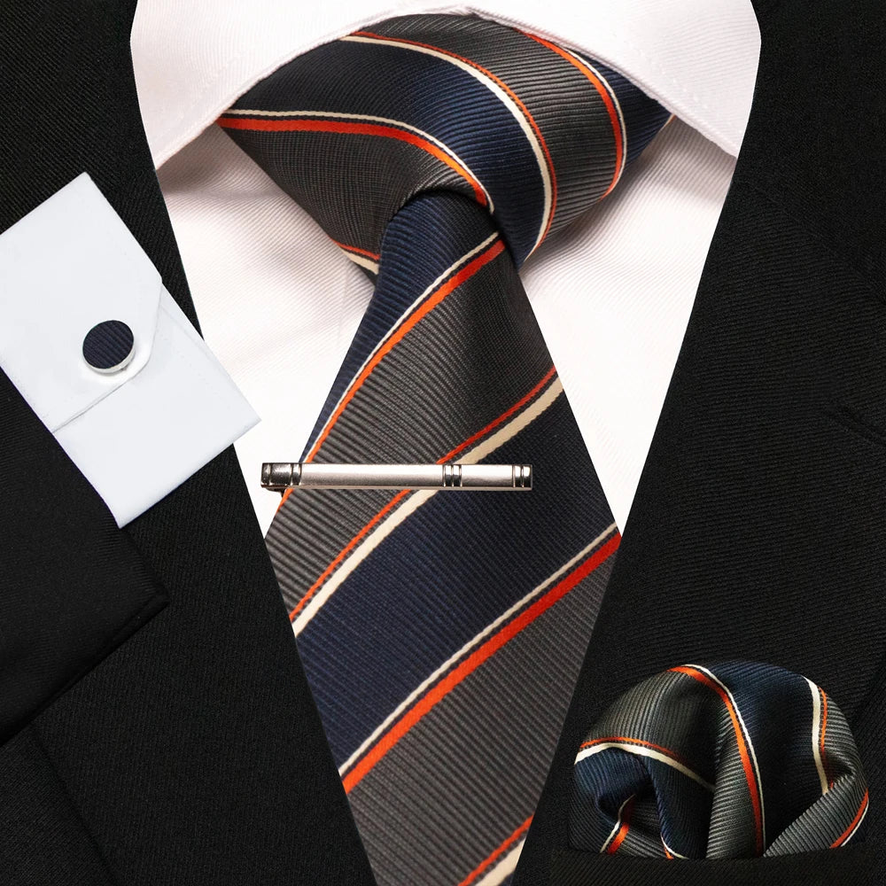 8cm Silk Men’s Tie Set with Pocket Square