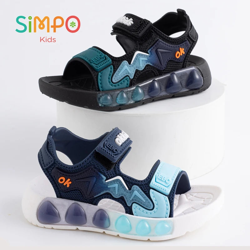 Sport Sandals For Children Breathable Wear-resistant Soft Shoes With Adjustable Velcro Boys & Girls Outdoor Footwear Summer