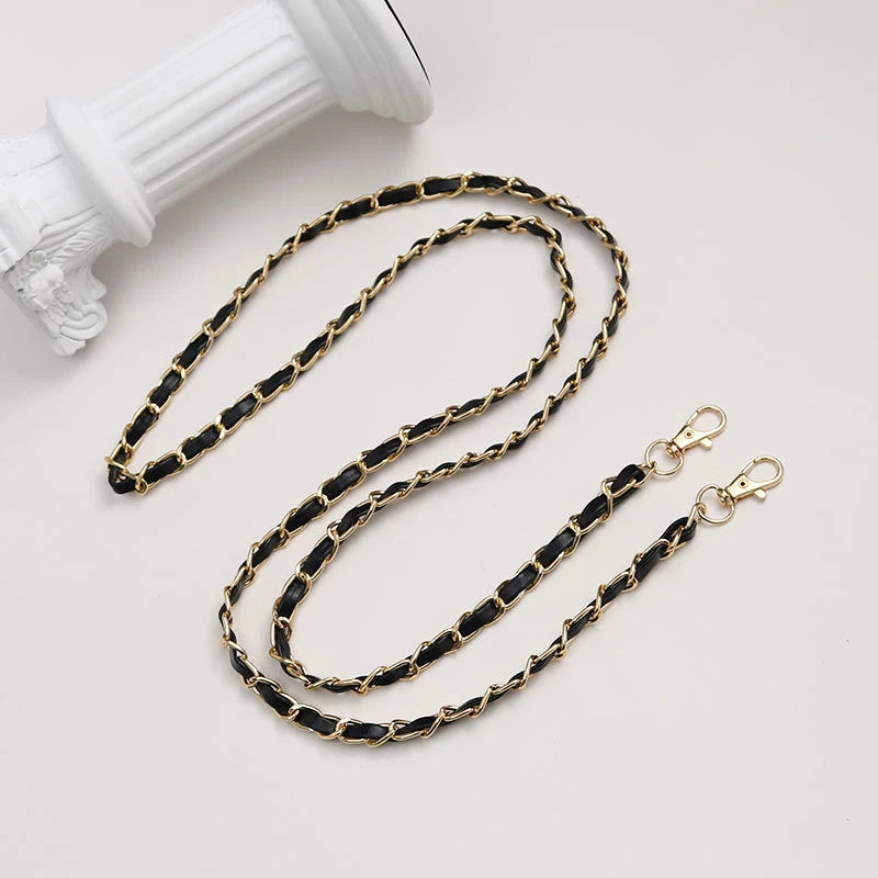 PU Leather Metal Chain Accessories Crossbody Shoulder Portable Wrist Bag Chain Strap Replacement Luggage Accessories Versatile